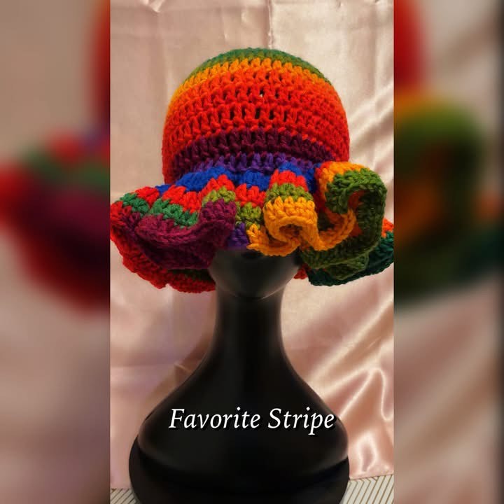 Favorite Stripe Ruffle Hat (Made to order)